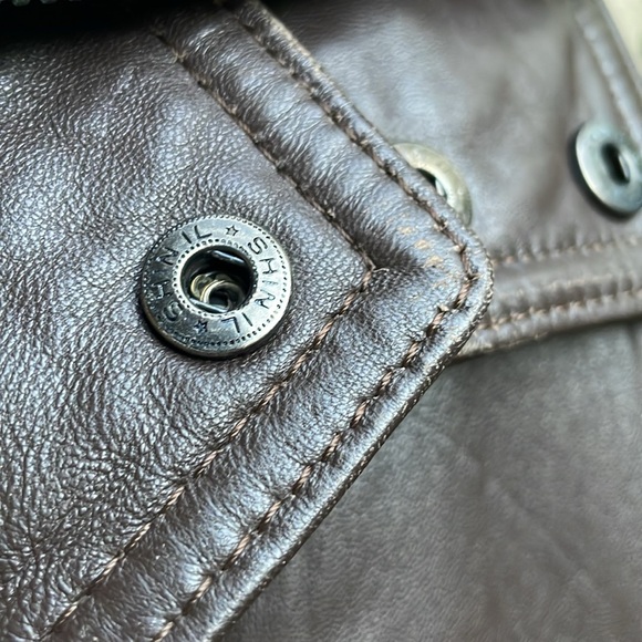 Vintage 90’s brown SAXONY leather oversized jacket - Picture 12 of 16